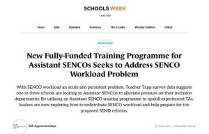 Assistant SENCO Schools Week Article