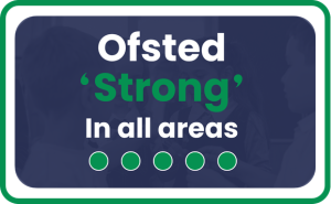 Ofsted Strong image Image showing that ESF Apprenticeships received a Strong Ofsted rating in all areas